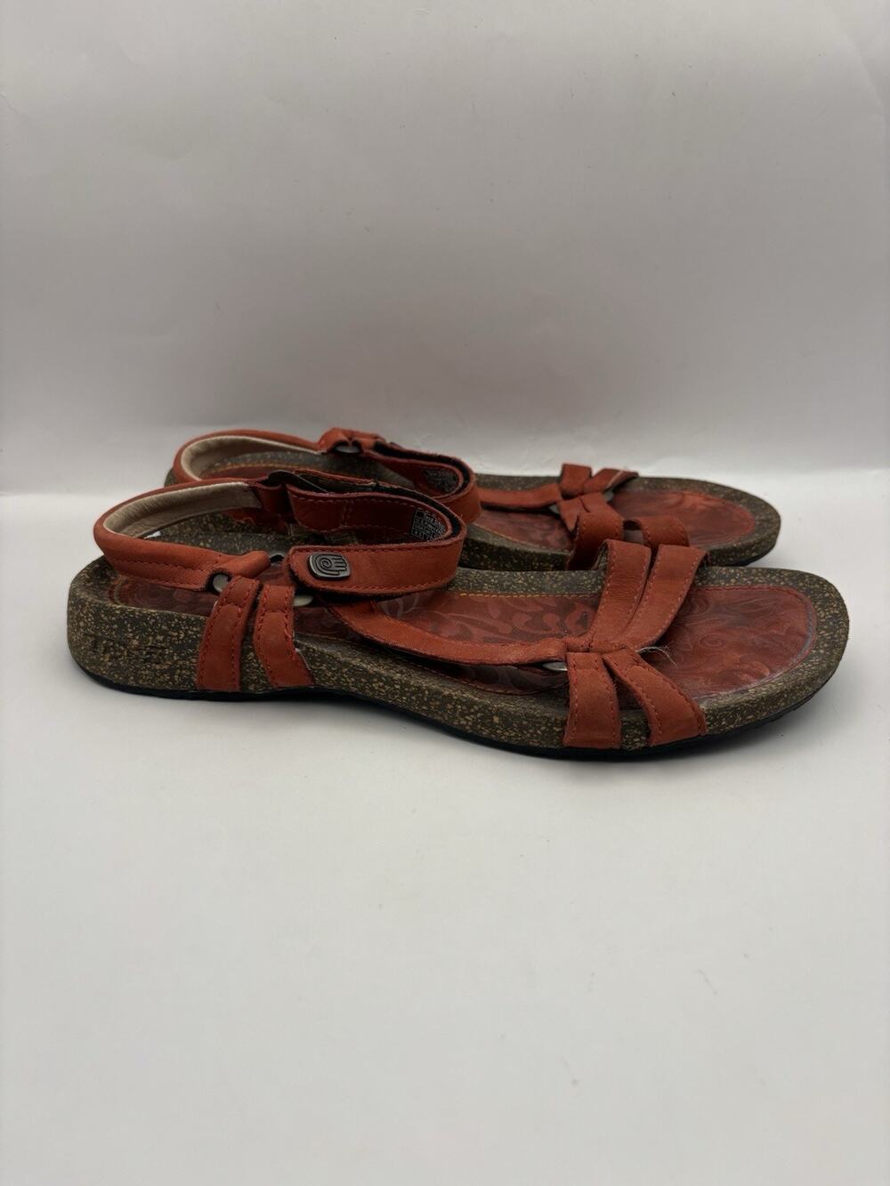 Teva Ventura Cork 2 Strappy Red Leather Sandals Women Size 8.5